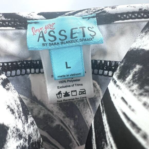 Spanx Love Your Assets Push Up Black White Tankini Swim Suit Top Womens Large - Picture 7 of 7